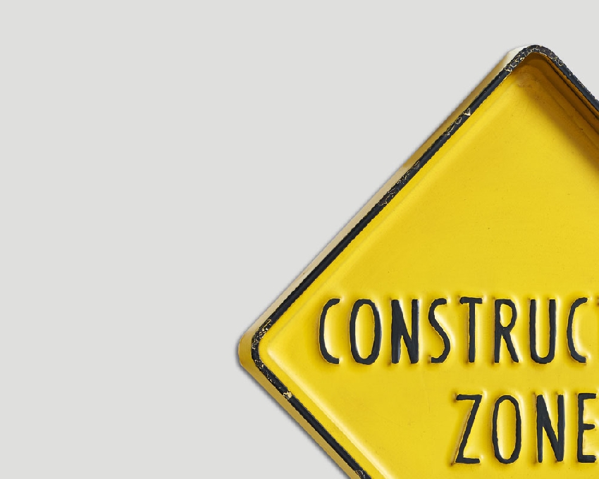 Placa de metal Construction Zone