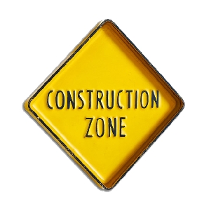 Placa de metal Construction Zone